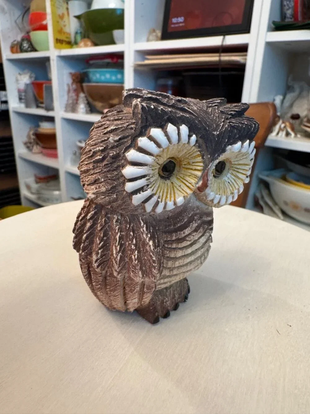 Vintage 1970’s Owl Artesania Rinconada Owl Figurine, Uruguay Clay and Ceramic  R